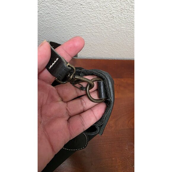 WP Standard Black Leather Tote Bag Dual Handles & Adjustable Shoulder Strap Size - Picture 7 of 9